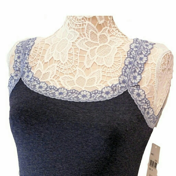 NWT-HANKY PANKY SEXY CHAMBRAY & LACE TANK TOP - Picture 6 of 7